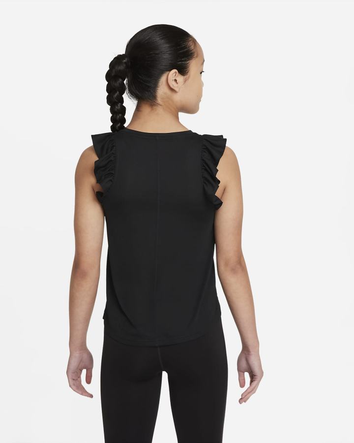 Camiseta Tirantes Nike One Kids Training (Extended Size) Niña Negras Blancas | DUMEH-6218