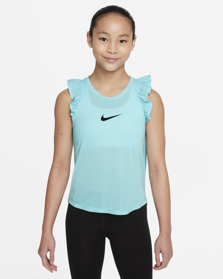 Camiseta Tirantes Nike One Kids Training (Extended Size) Niña Negras | UJHTG-2498