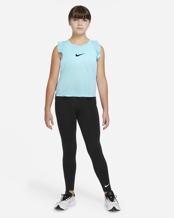 Camiseta Tirantes Nike One Kids Training (Extended Size) Niña Negras | XLVIH-5296