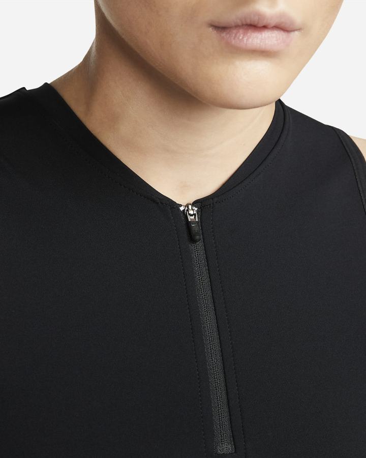 Camiseta Tirantes Nike Pro Dri-FIT Cropped Mujer Negras Blancas | ODMRS-1546