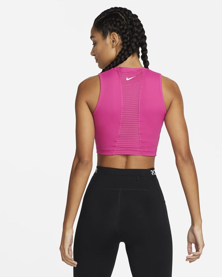 Camiseta Tirantes Nike Pro Dri-FIT Cropped Mujer Rosas Blancas | RSIHW-8927