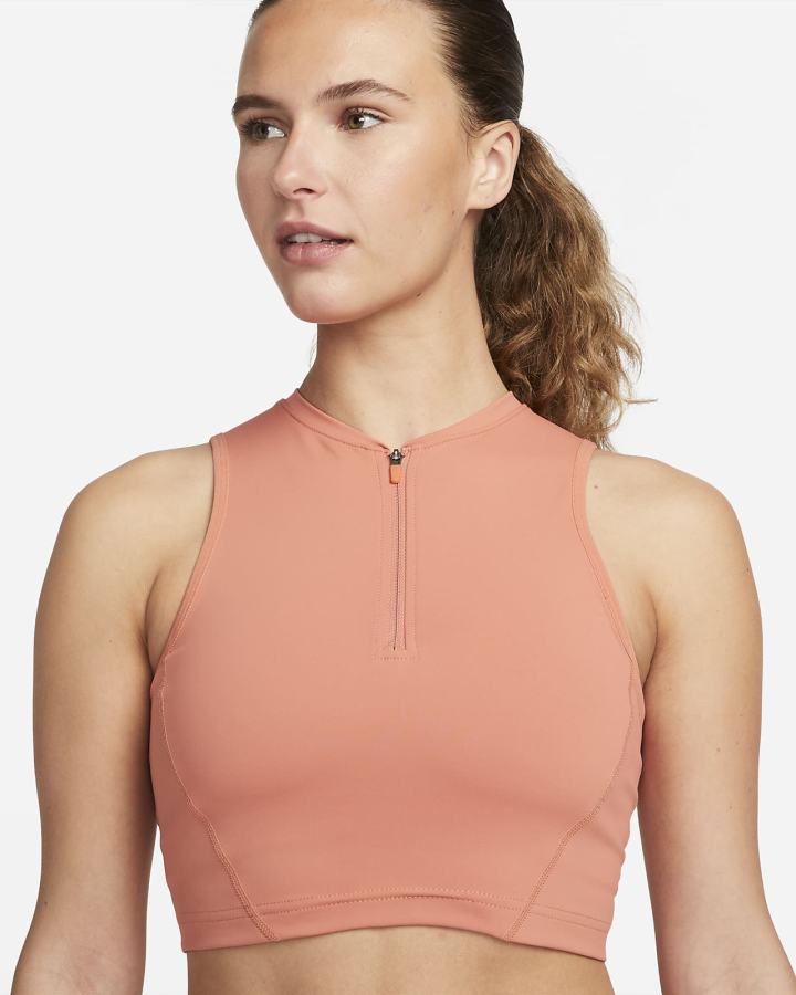 Camiseta Tirantes Nike Pro Dri-FIT Cropped Mujer Blancas | WJBGZ-4162