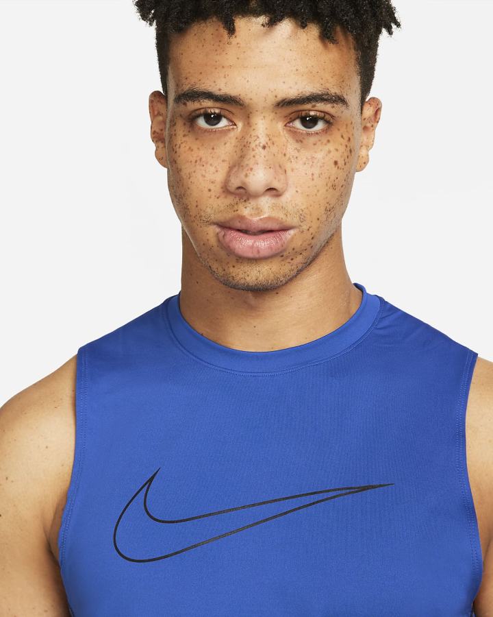 Camiseta Tirantes Nike Pro Dri-FIT Slim Fit Sleeveless Hombre Azul Real Negras | AQFSC-3710