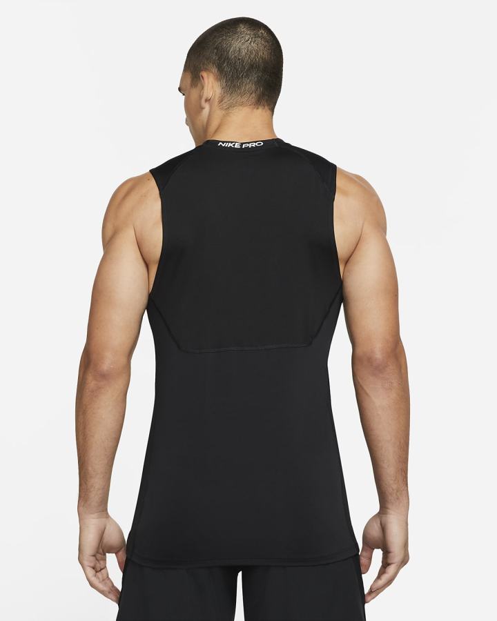 Camiseta Tirantes Nike Pro Dri-FIT Slim Fit Sleeveless Hombre Negras Blancas | HBPSZ-8596