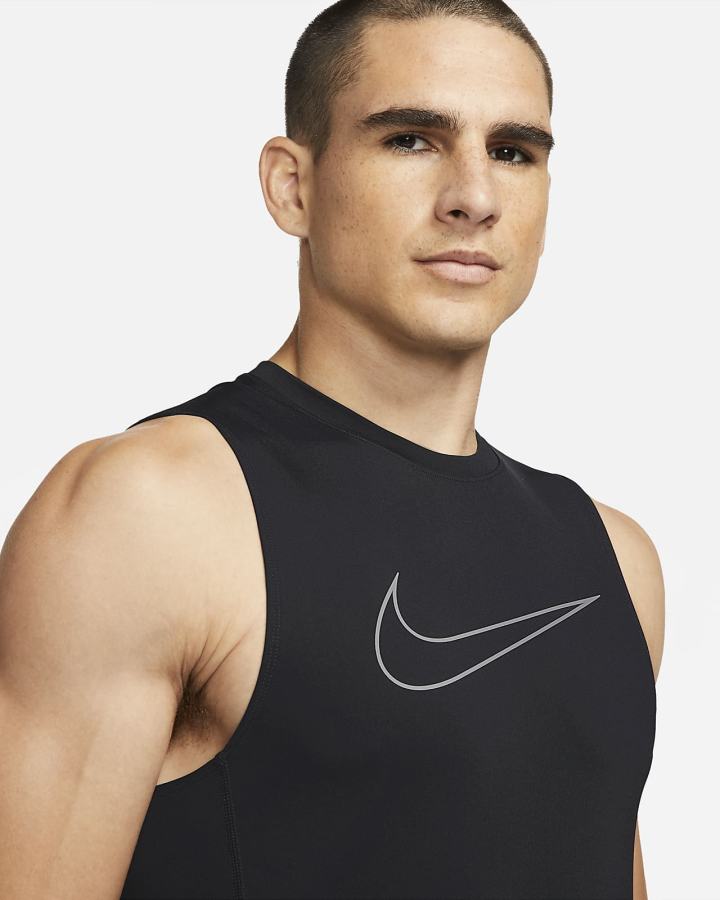 Camiseta Tirantes Nike Pro Dri-FIT Slim Fit Sleeveless Hombre Negras Blancas | HBPSZ-8596