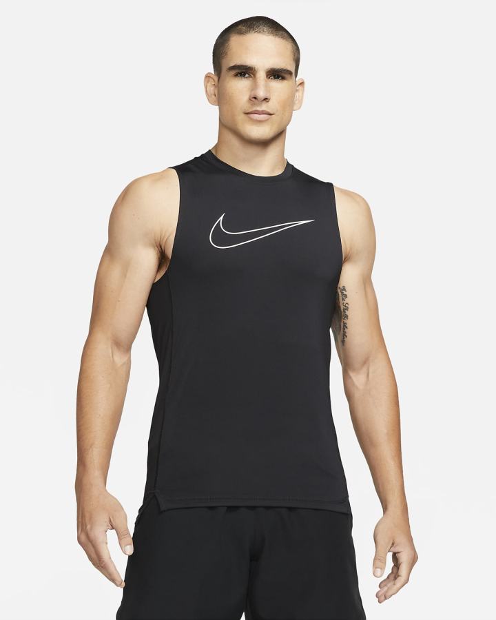 Camiseta Tirantes Nike Pro Dri-FIT Slim Fit Sleeveless Hombre Negras Blancas | HBPSZ-8596