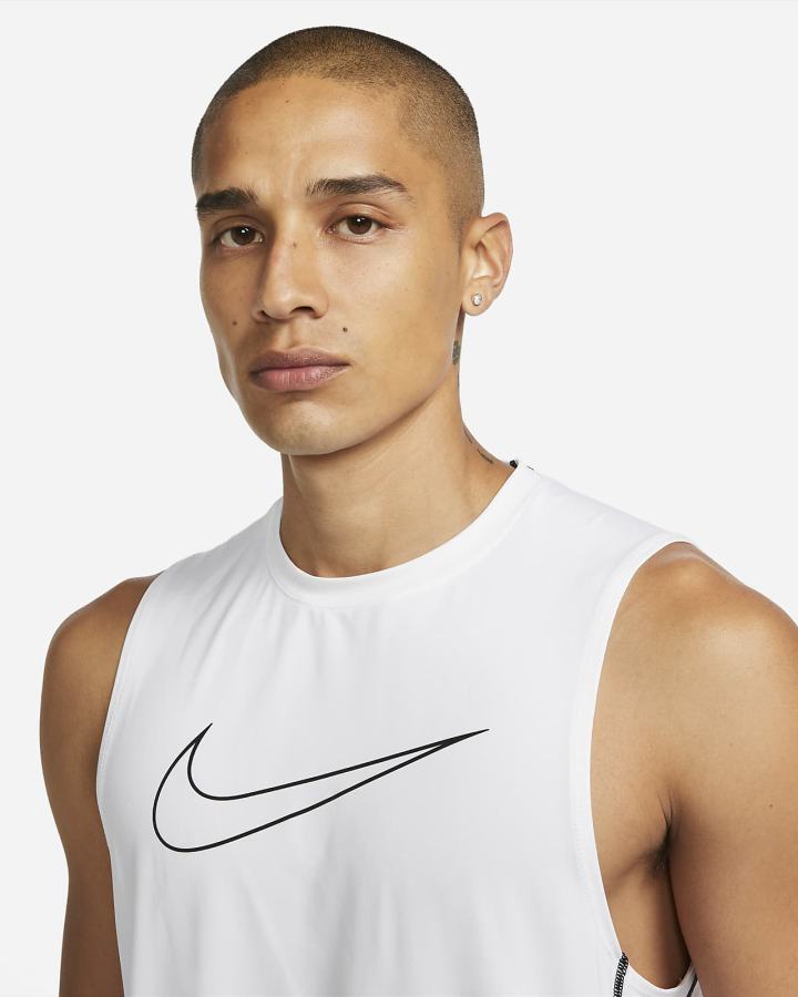 Camiseta Tirantes Nike Pro Dri-FIT Slim Fit Sleeveless Hombre Blancas Negras | LCWVN-5816