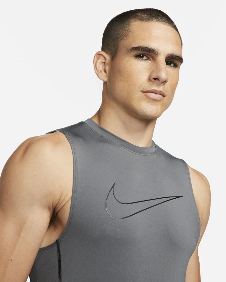 Camiseta Tirantes Nike Pro Dri-FIT Slim Fit Sleeveless Hombre Gris Negras | TOVAI-3140