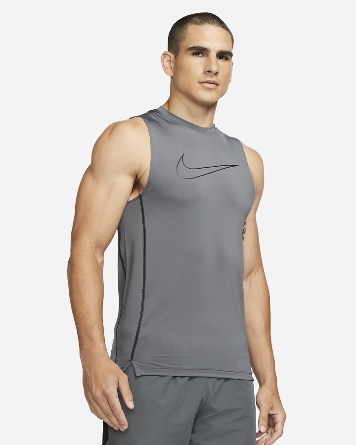Camiseta Tirantes Nike Pro Dri-FIT Slim Fit Sleeveless Hombre Gris Negras | TOVAI-3140
