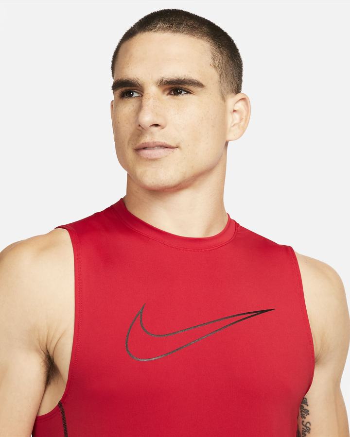 Camiseta Tirantes Nike Pro Dri-FIT Slim Fit Sleeveless Hombre Rojas Negras | YMVWT-4839