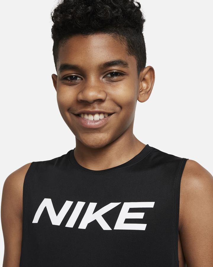 Camiseta Tirantes Nike Pro Kids Sleeveless Top Niño Negras Blancas | SGFZQ-0128