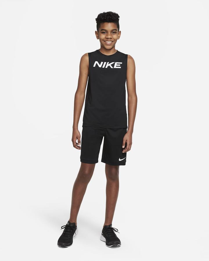 Camiseta Tirantes Nike Pro Kids Sleeveless Top Niño Negras Blancas | SGFZQ-0128