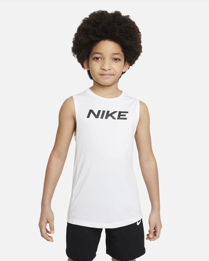 Camiseta Tirantes Nike Pro Kids Sleeveless Top Niño Negras Blancas | SGFZQ-0128