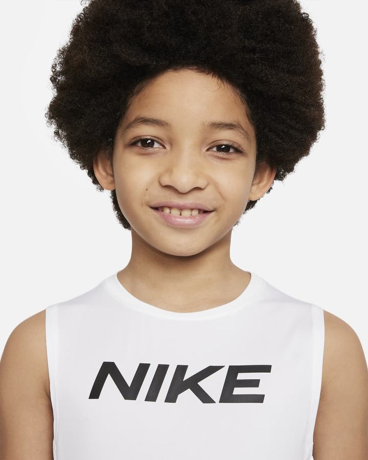 Camiseta Tirantes Nike Pro Kids Sleeveless Top Niño Blancas Negras | STVUP-6701