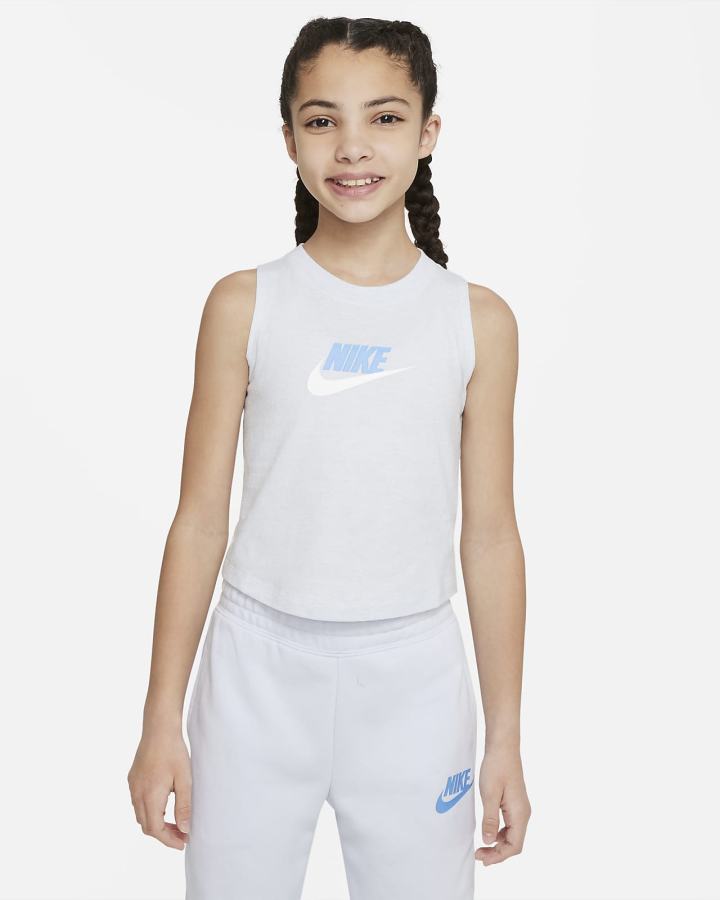 Camiseta Tirantes Nike Sportswear Kids Niña Gris Azules | JVHTA-1472