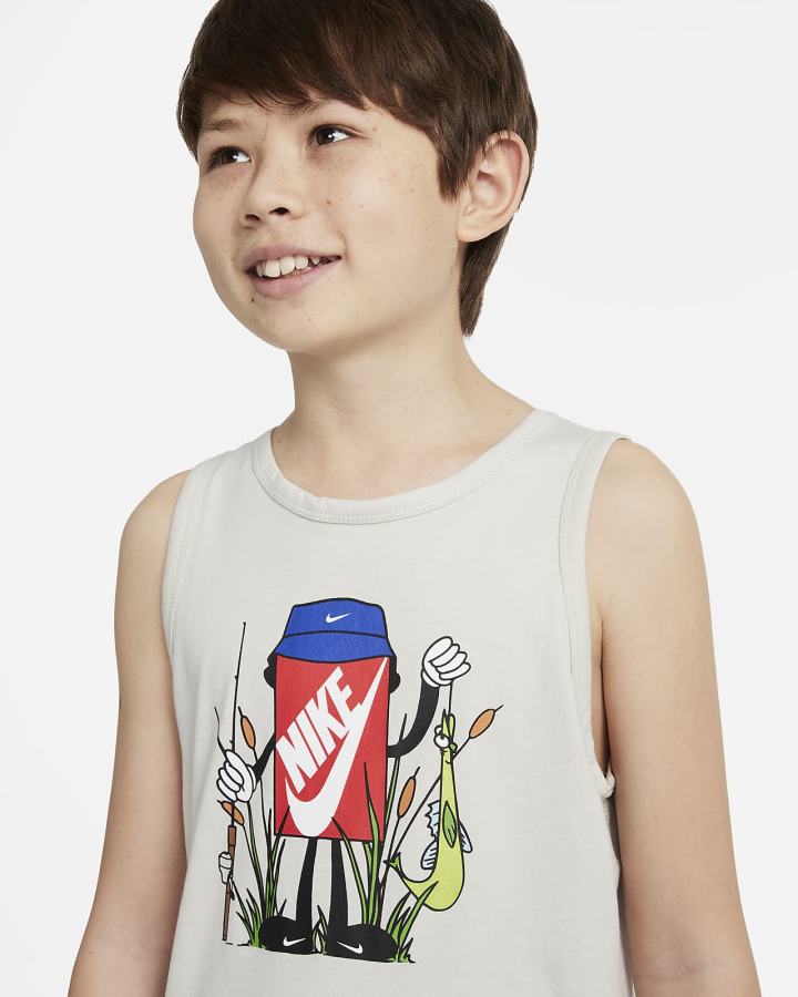 Camiseta Tirantes Nike Sportswear Kids Niño Beige Claro | NUSIG-9074