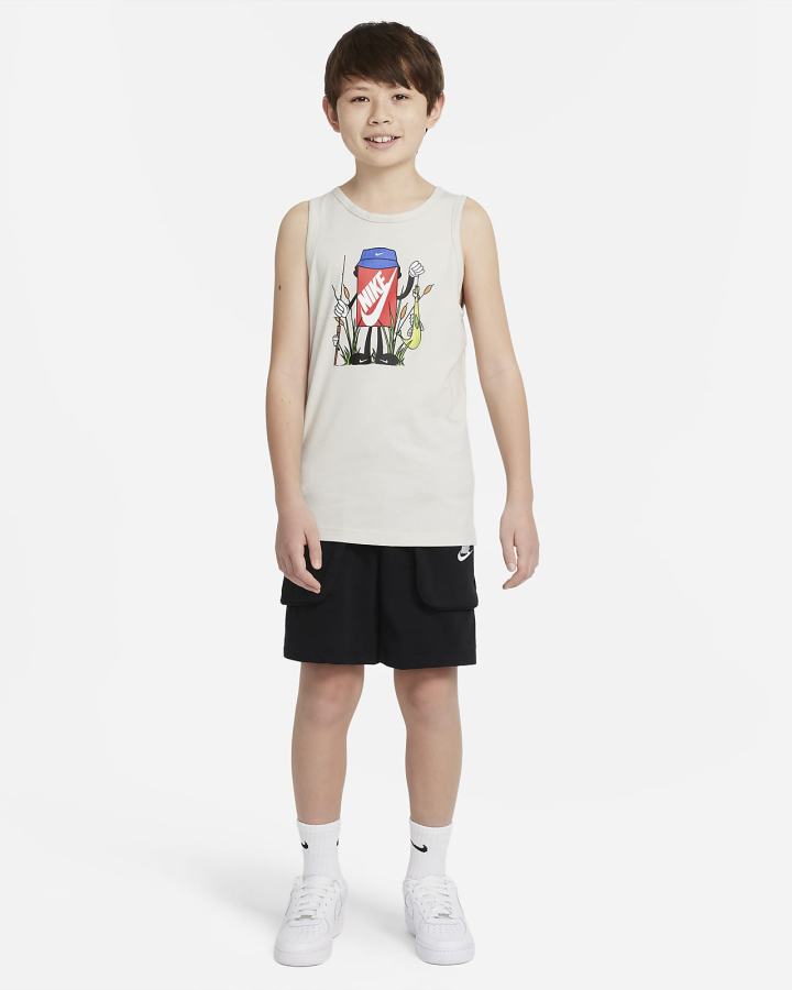 Camiseta Tirantes Nike Sportswear Kids Niño Beige Claro | NUSIG-9074