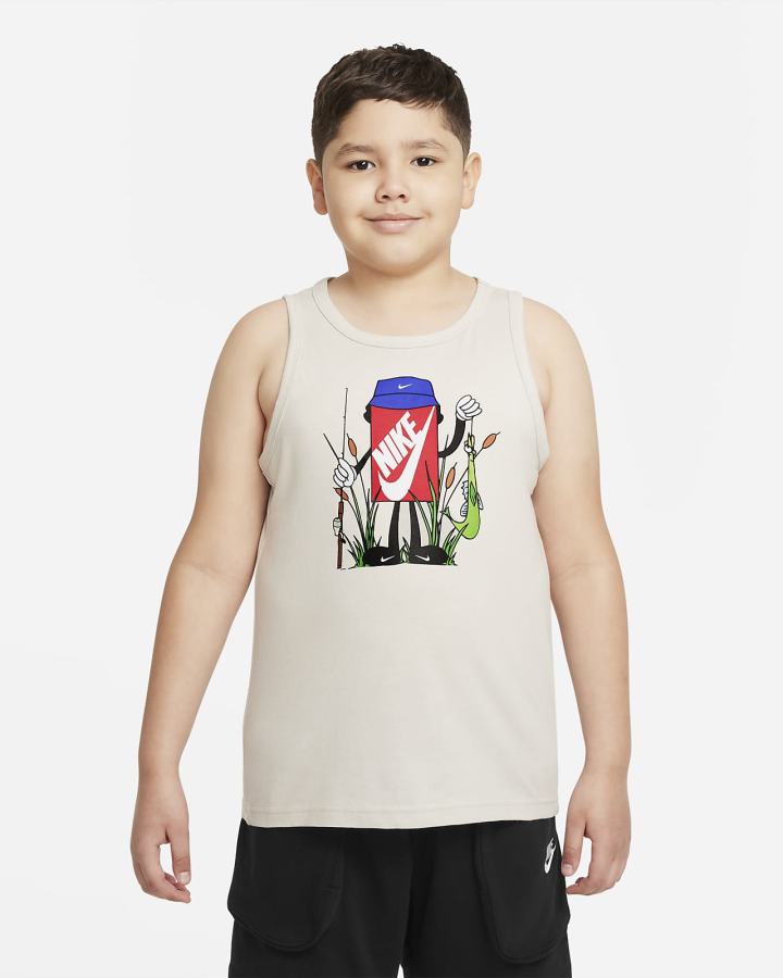 Camiseta Tirantes Nike Sportswear Kids Niño Beige Claro | NUSIG-9074