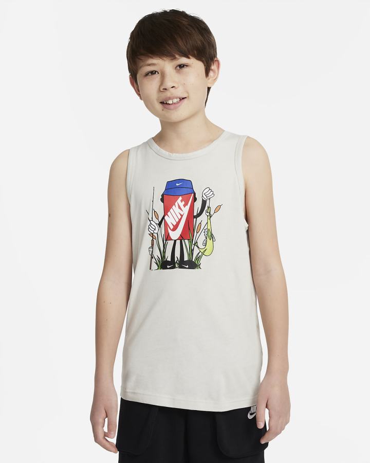 Camiseta Tirantes Nike Sportswear Kids Niño Beige Claro | NUSIG-9074