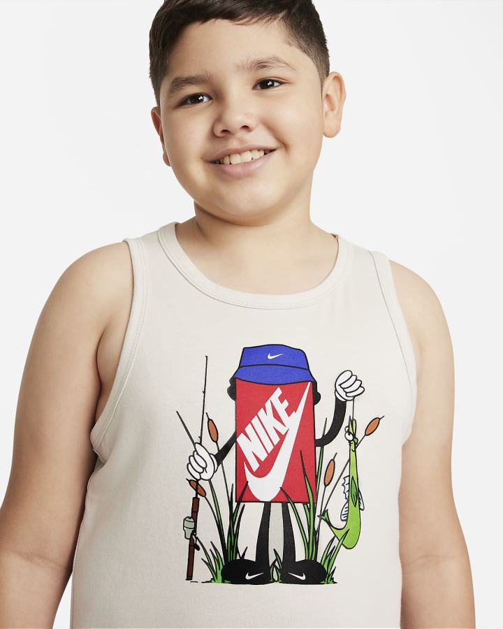 Camiseta Tirantes Nike Sportswear Kids Niño Beige Claro | OVHBX-9678