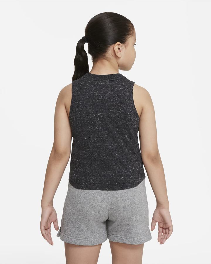 Camiseta Tirantes Nike Sportswear Kids Niña Negras Blancas | SYELN-7043