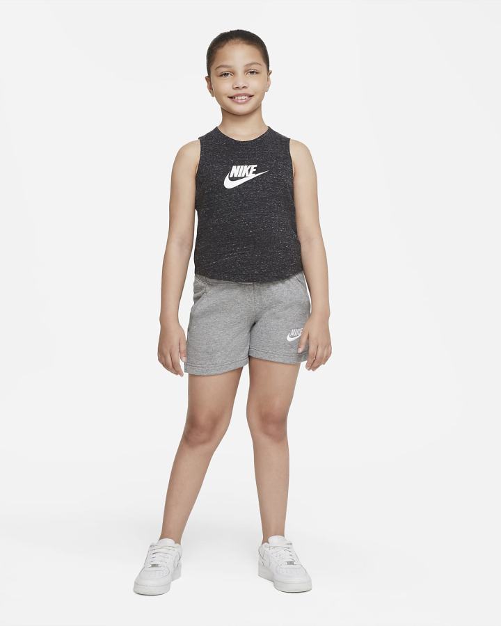 Camiseta Tirantes Nike Sportswear Kids Niña Negras Blancas | SYELN-7043