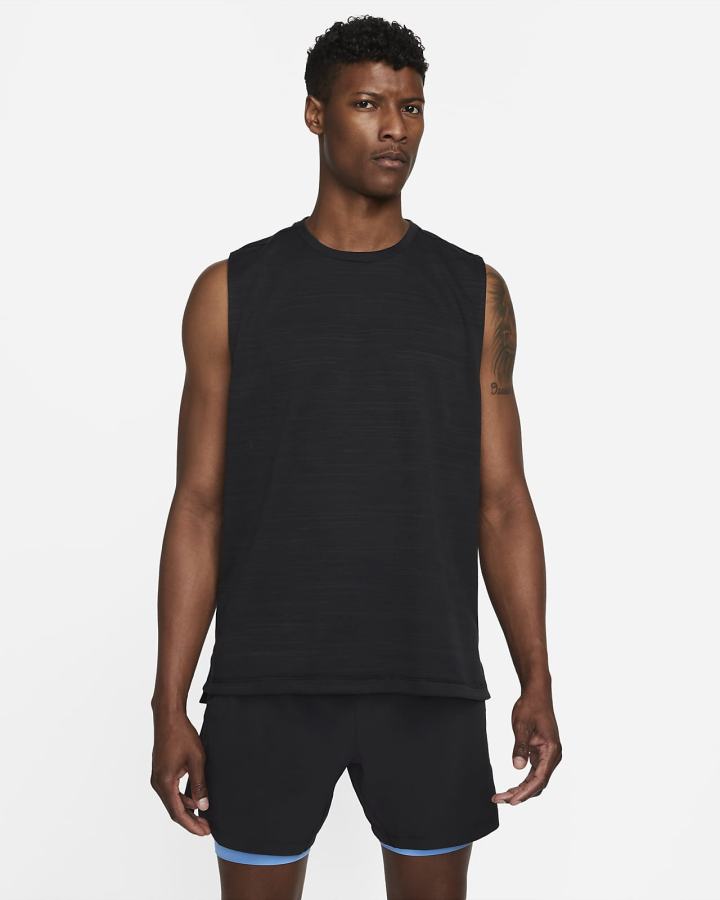 Camiseta Tirantes Nike Yoga Dri-FIT Energy Hombre Negras Gris | PEOXU-6397