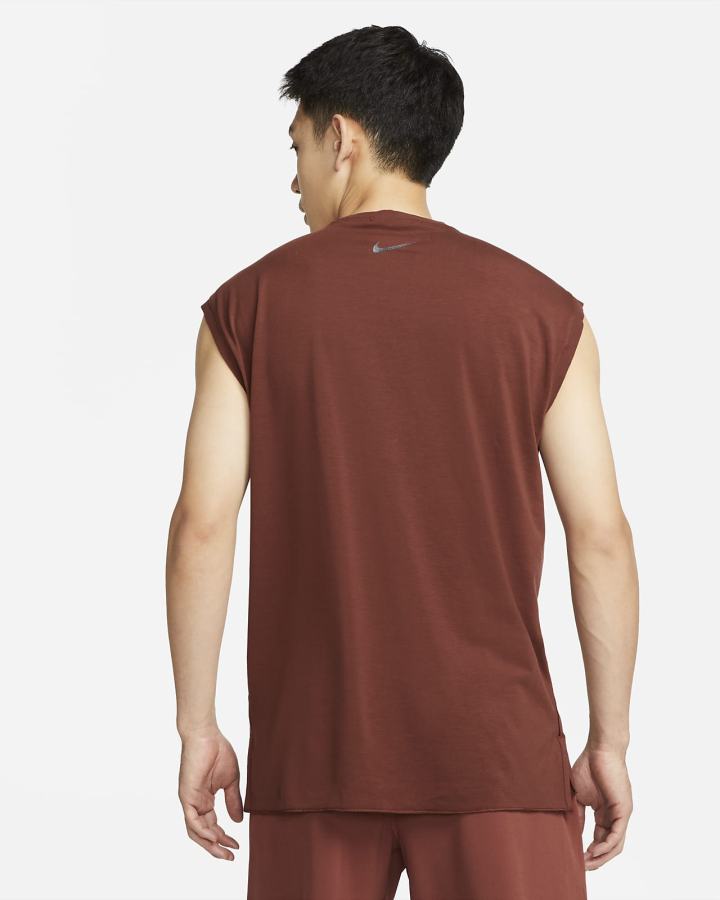 Camiseta Tirantes Nike Yoga Dri-FIT Hombre Marrones Gris | ABIUF-2680
