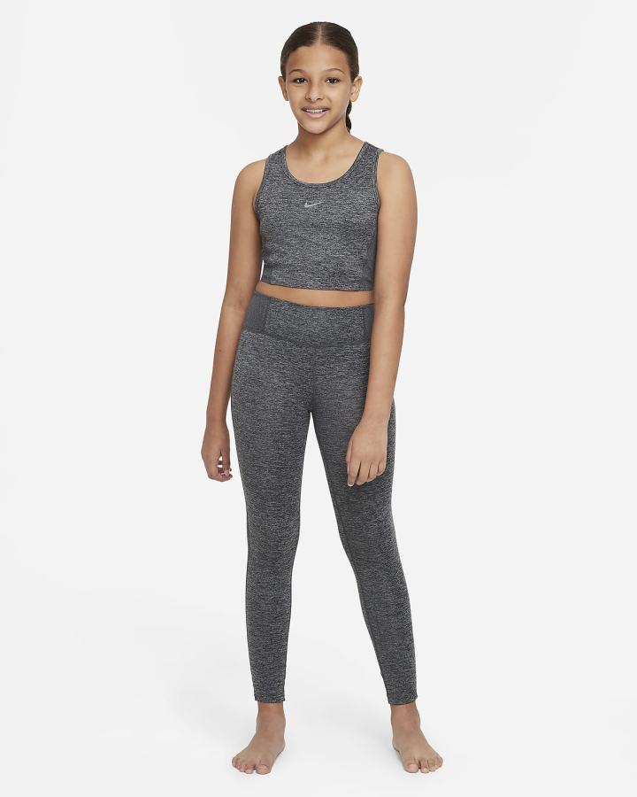 Camiseta Tirantes Nike Yoga Dri-FIT Kids Niña Gris Gris Oscuro | UZOAP-0975