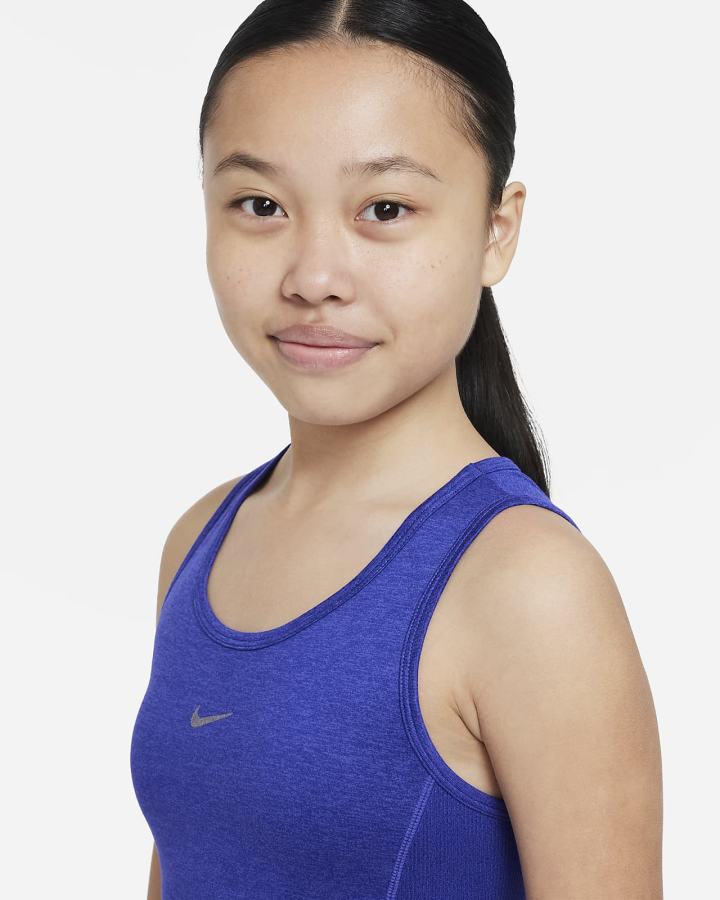 Camiseta Tirantes Nike Yoga Dri-FIT Kids Niña Azules | XGMQR-7461