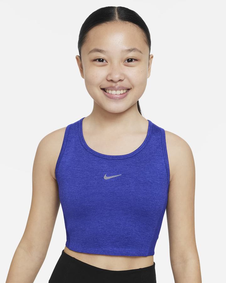 Camiseta Tirantes Nike Yoga Dri-FIT Kids Niña Azules | XGMQR-7461