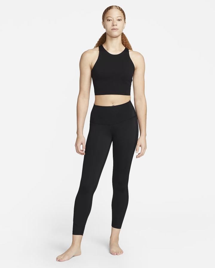 Camiseta Tirantes Nike Yoga Dri-FIT Luxe Cropped (Plus Size) Mujer Negras | VZBRU-0534