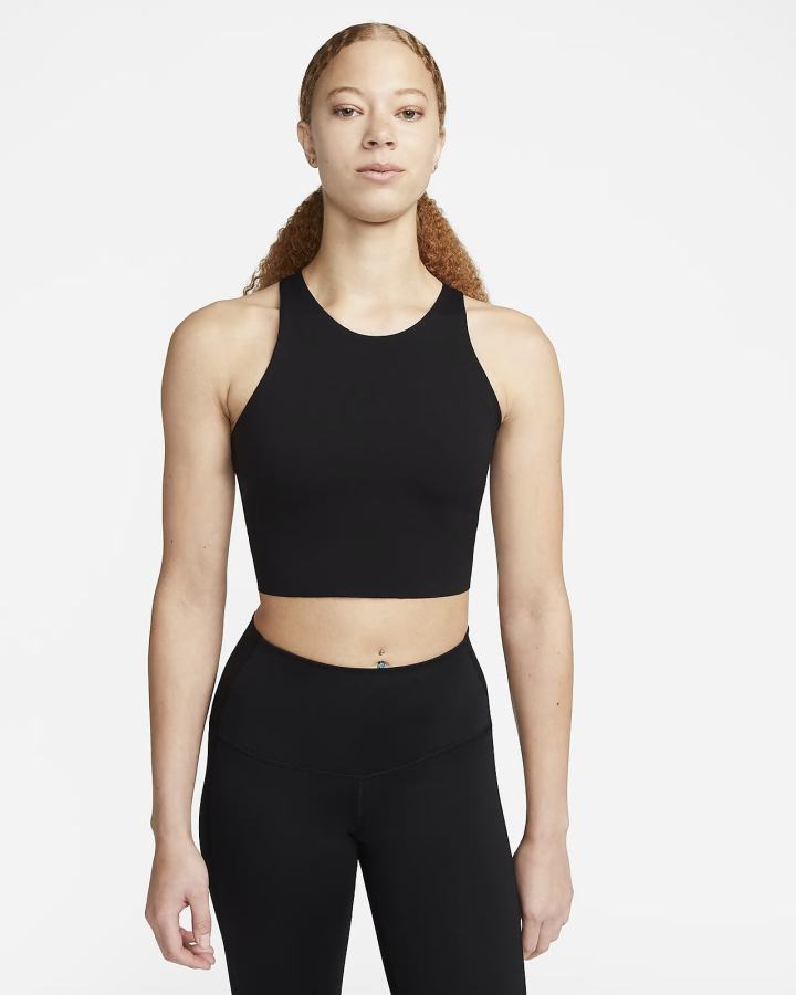 Camiseta Tirantes Nike Yoga Dri-FIT Luxe Cropped (Plus Size) Mujer Negras | VZBRU-0534