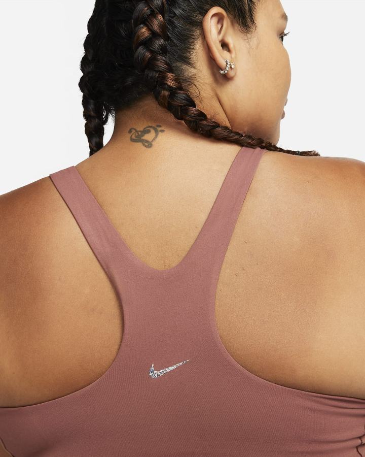 Camiseta Tirantes Nike Yoga Dri-FIT Luxe Cropped (Plus Size) Mujer Azules | ZGWVN-5713