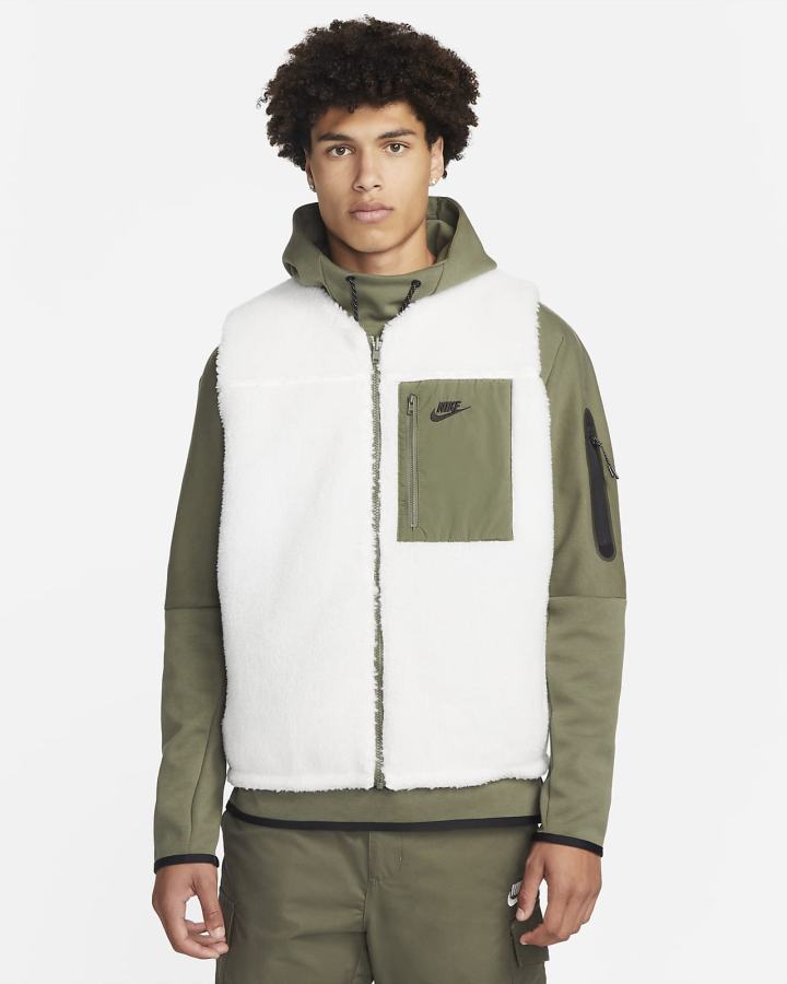 Chalecos Nike Club+ Reversible Winterized Hombre Verde Oliva Negras | XLVDU-4197