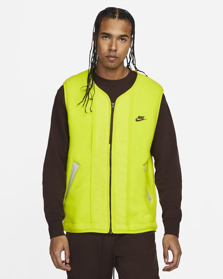 Chalecos Nike Sportswear Sport Essentials+ High-Pile Fleece Hombre Verde Gris Marrones | MIRAO-6045