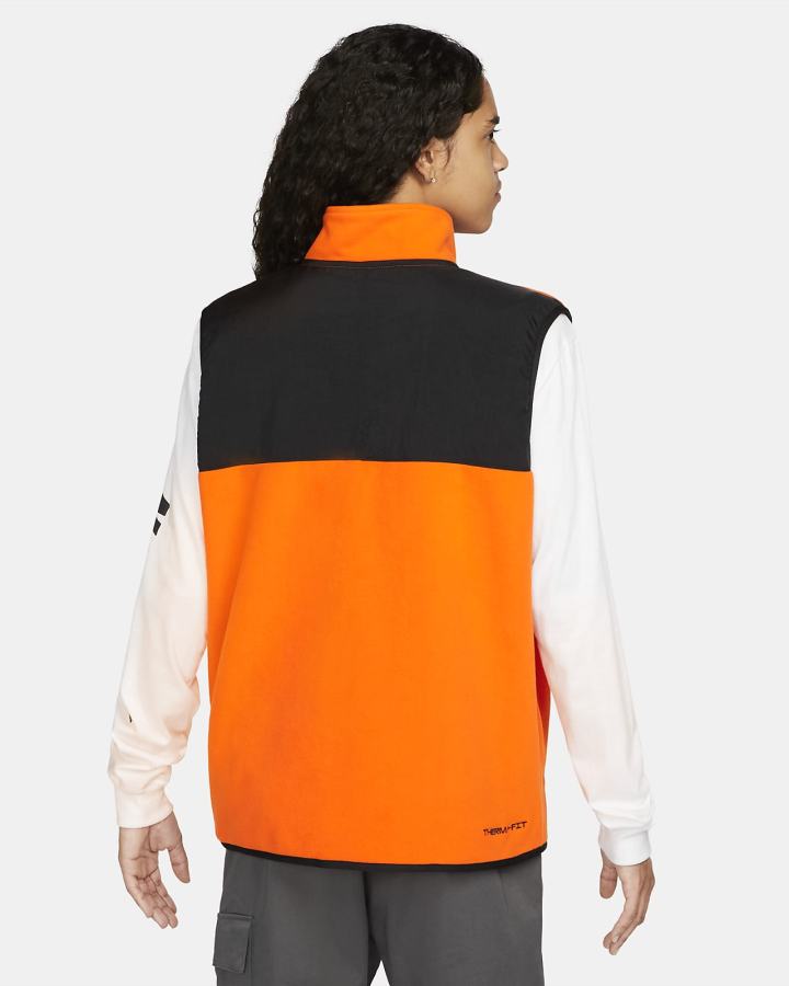 Chalecos Nike Sportswear Therma-FIT Sports Utility Fleece Hombre Naranjas Negras | QFMWZ-2387