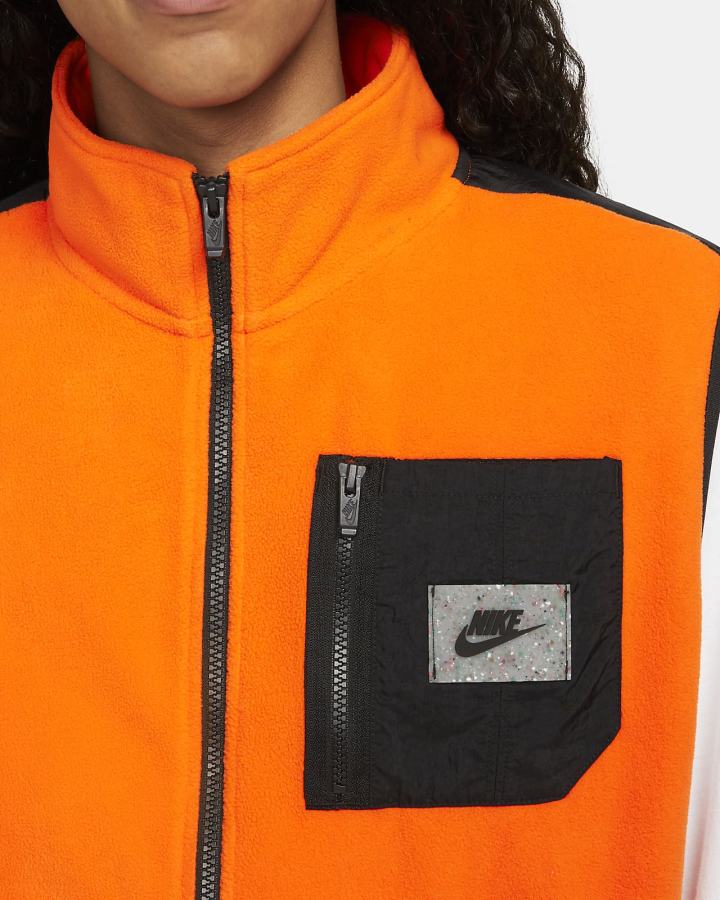 Chalecos Nike Sportswear Therma-FIT Sports Utility Fleece Hombre Naranjas Negras | QFMWZ-2387