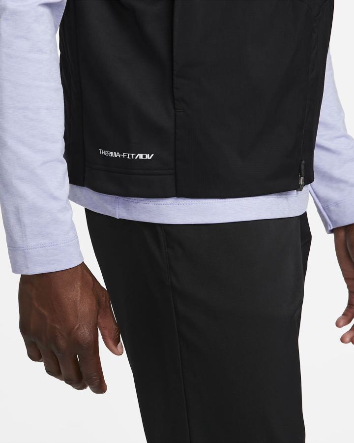 Chalecos Nike Therma-FIT ADV Repel Full-Zip Golf Hombre Negras Blancas | XZQWV-8496