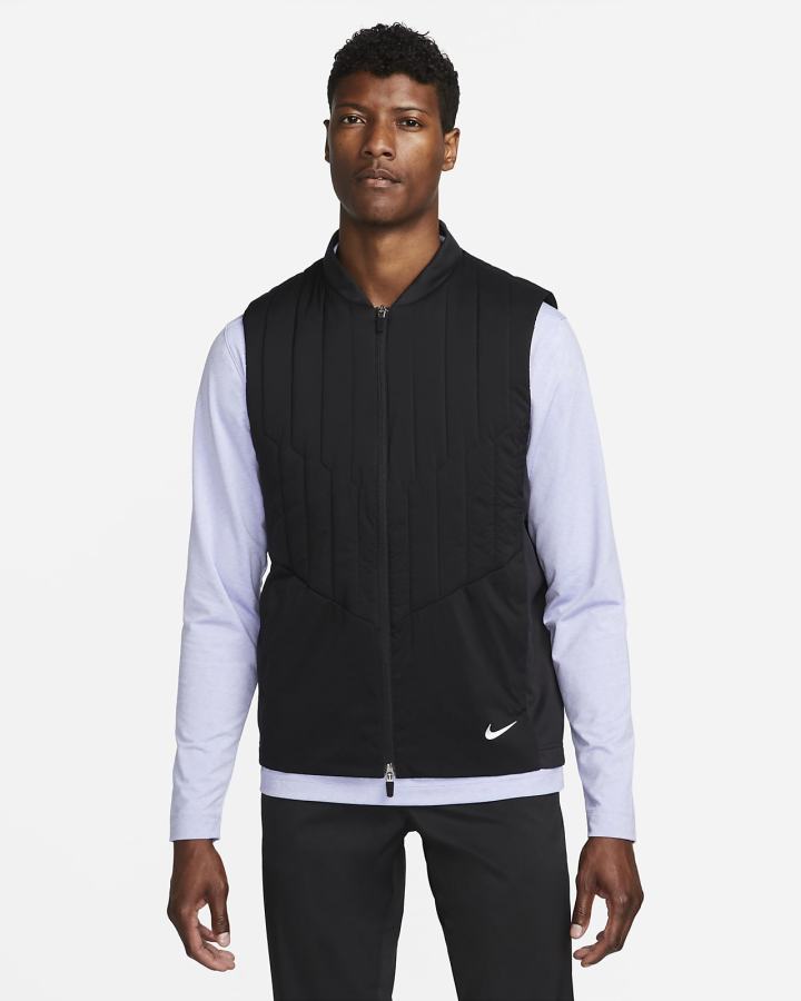 Chalecos Nike Therma-FIT ADV Repel Full-Zip Golf Hombre Negras Blancas | XZQWV-8496