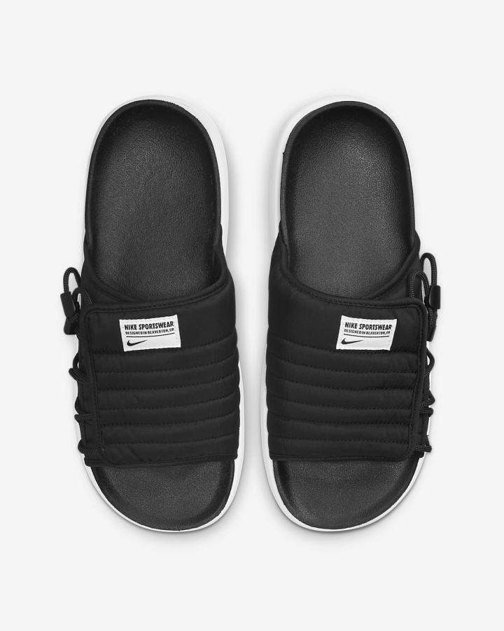 Chanclas Nike Asuna 2 Hombre Negras Gris Oscuro Blancas Negras | OTEKR-4519
