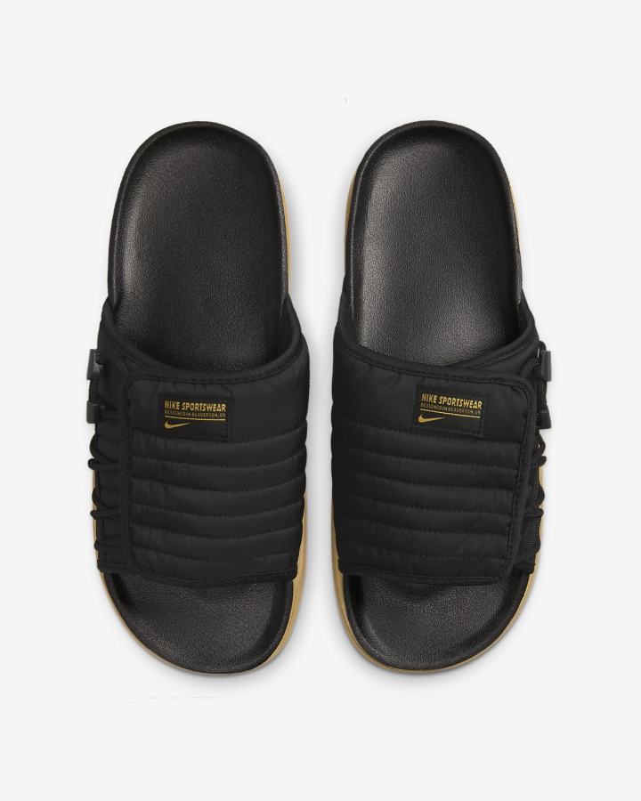 Chanclas Nike Asuna 2 Hombre Negras Gris Oscuro Doradas | XCISZ-4619