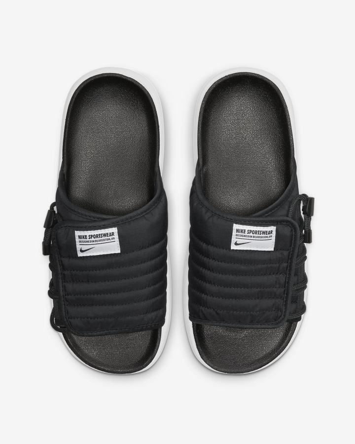 Chanclas Nike Asuna 2 Mujer Negras Gris Oscuro Blancas | BTQWX-5897
