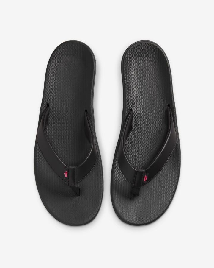 Chanclas Nike Bella Kai Mujer Negras Rosas | SZBRA-5369