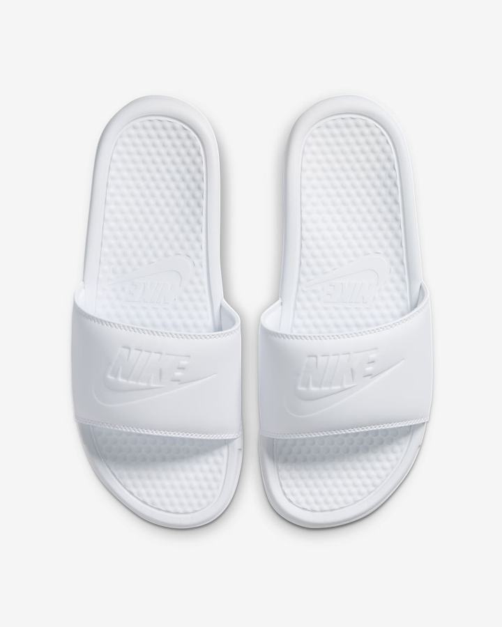 Chanclas Nike Benassi JDI Mujer Blancas | LZJVT-5902