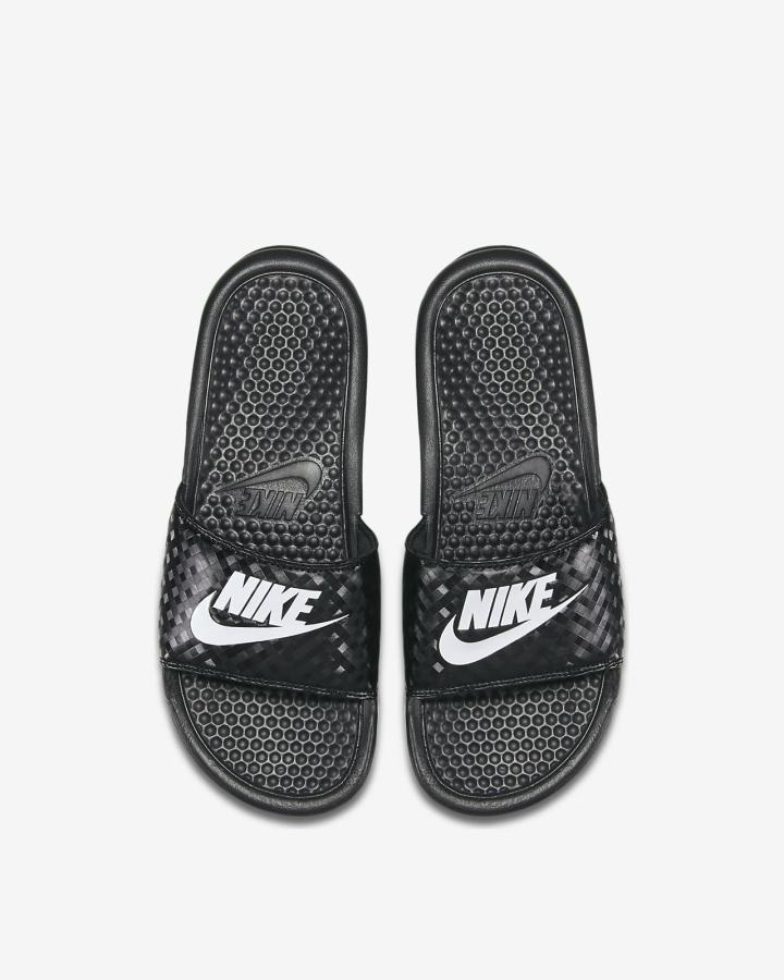 Chanclas Nike Benassi JDI Mujer Negras Blancas | JUPMS-0198