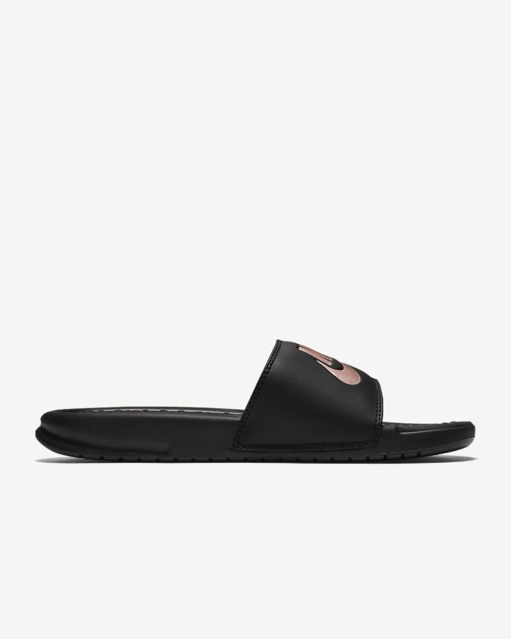 Chanclas Nike Benassi JDI Mujer Negras Rosas Doradas | WOCBR-2987