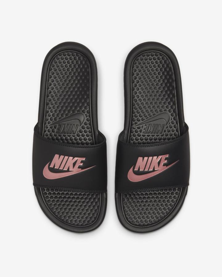Chanclas Nike Benassi JDI Mujer Negras Rosas Doradas | WOCBR-2987