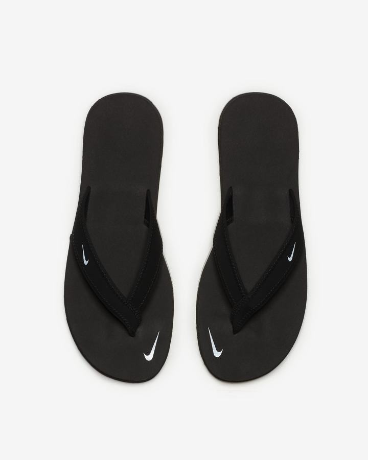Chanclas Nike Celso Girl Mujer Negras Blancas | QVOIX-3920