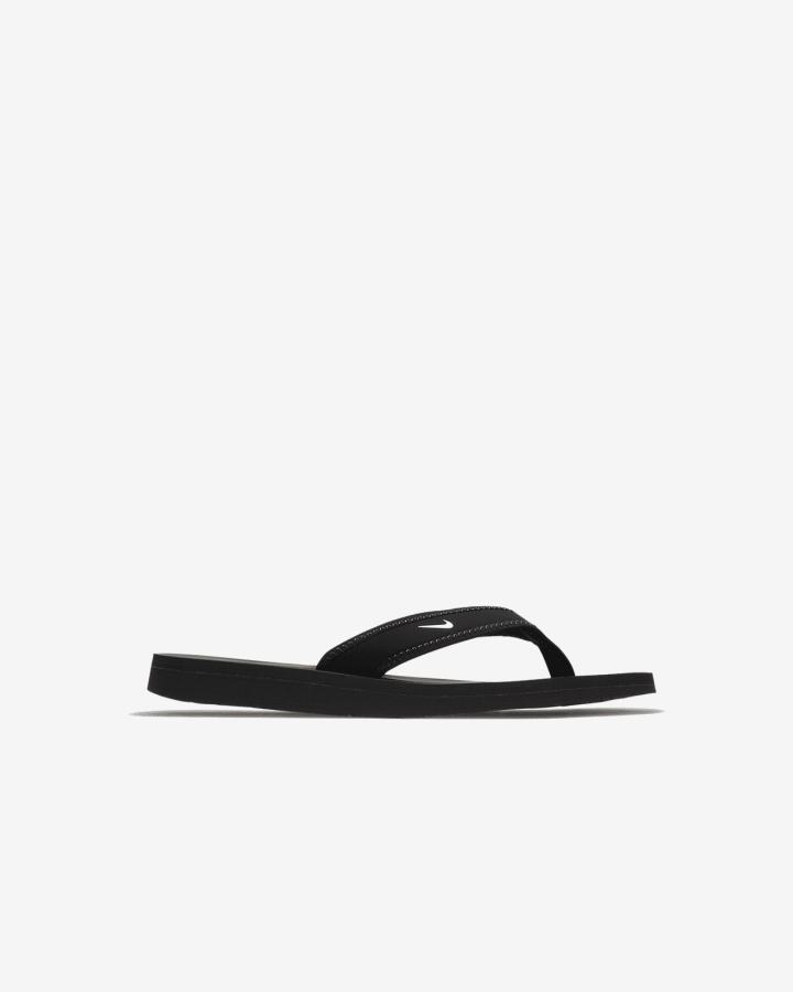 Chanclas Nike Celso Girl Mujer Negras Blancas | QVOIX-3920